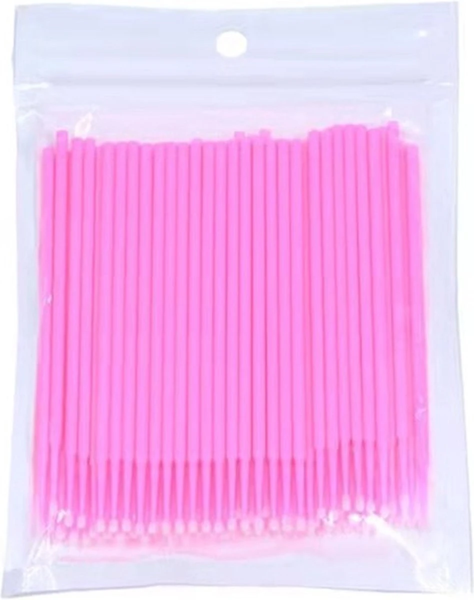 Wegwerp Microbrushes - Wimpers Uitbreiding - Individuele Lash Verwijderen - Wattenstaafje - Micro Borstel Voor Wimper Extensions Tool- Microbrush - 100stuks Roze 3 Wegwerp Microbrushes - Wimpers Uitbreiding - Individuele Lash Verwijderen - Wattenstaafje - Micro Borstel Voor Wimper Extensions Tool- Microbrush - 100stuks Roze