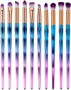 10-delige Oog Make-up Kwasten/Brush Set | Rainbow / Regenboog | Fashion Favorite