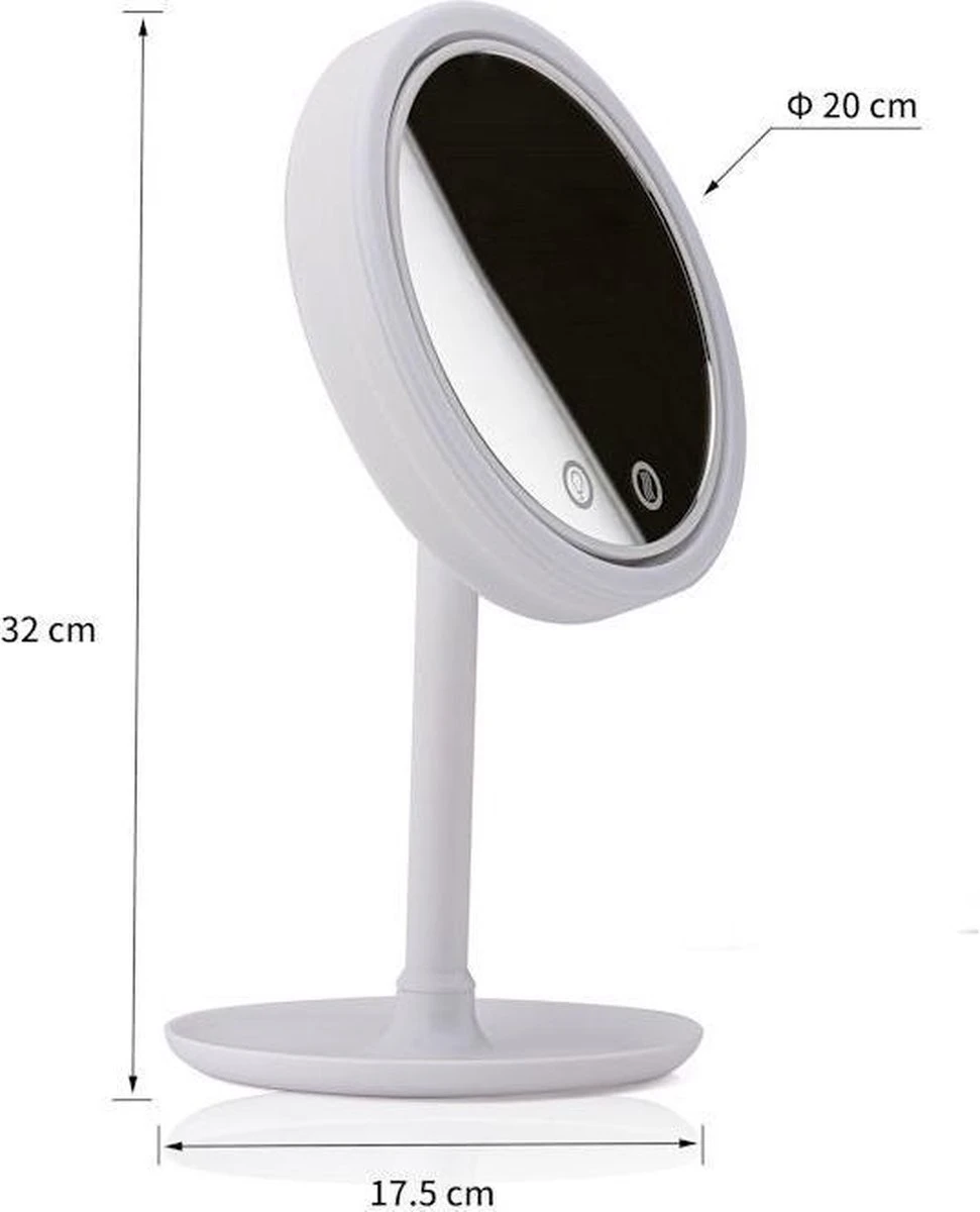 Merkloos Decopatent® Beauty Breeze Mirror - Make-Up Spiegel Met LED Verlichting & Ventilatie - 360° Draaibaar - Make Up 5x Vergrootspiegel 5 Merkloos Decopatent® Beauty Breeze Mirror - Make-Up Spiegel Met LED Verlichting & Ventilatie - 360° Draaibaar - Make Up 5x Vergrootspiegel - Image 3