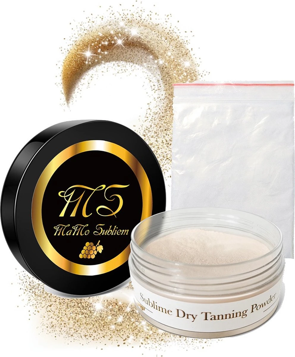 MaMo Subliem - Sublime Dry Tanning Powder - Medium - Baking Powder - Finishing Powder - Met Optie Shimmer - Tanning - Poeder - Spraytan - Glow - Grapes - Visagisten - Finishing Powder - Selftanning Powder - Na Zonnebrand Creme - Foundation - Make-up 5 MaMo Subliem - Sublime Dry Tanning Powder - Medium - Baking Powder - Finishing Powder - Met Optie Shimmer - Tanning - Poeder - Spraytan - Glow - Grapes - Visagisten - Finishing Powder - Selftanning Powder - Na Zonnebrand Creme - Foundation - Make-up - Image 3
