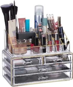 Relaxdays Make-up Organizer - Tweedelig - Cosmetica Opbergdoos + Lippenstift Houder - Zwart 20 Relaxdays Make-up Organizer - Tweedelig - Cosmetica Opbergdoos + Lippenstift Houder - Zwart -Modecosmetica Winkel 997x1200 5
